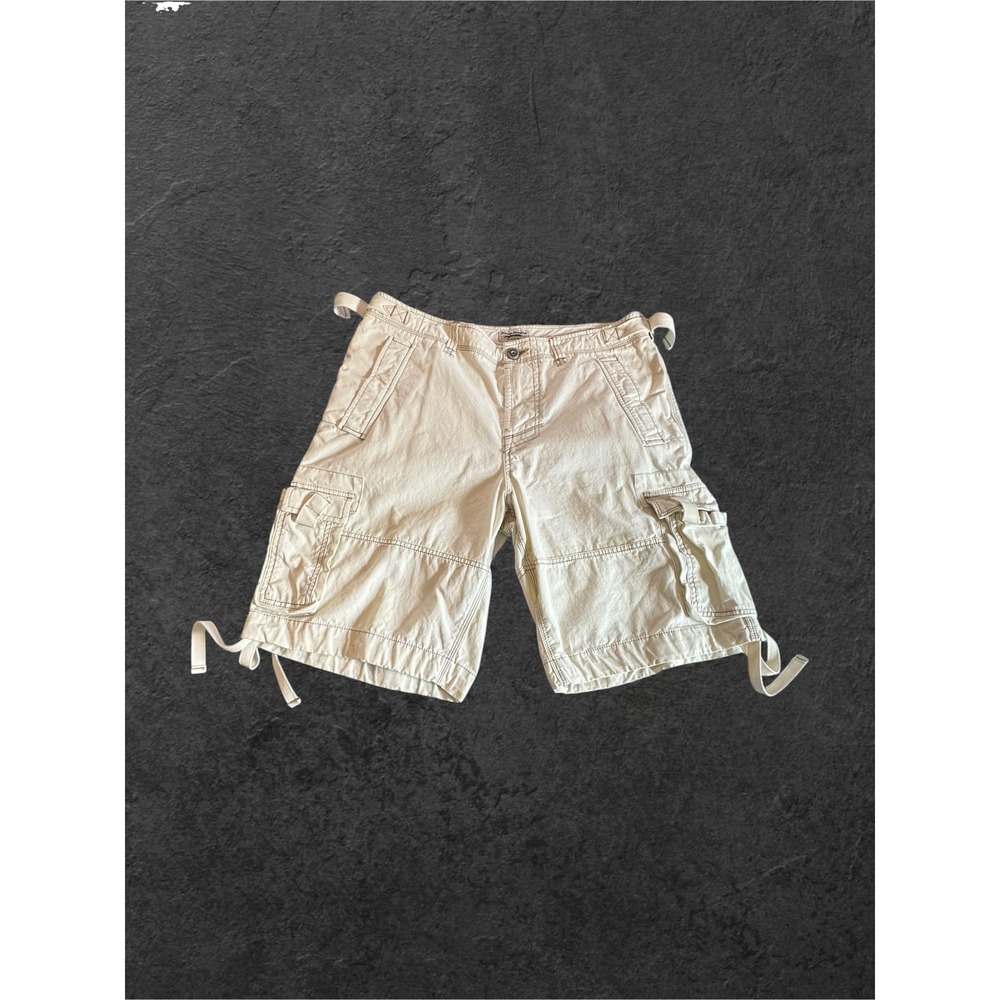 Tommy Bahama Cargo Shorts Mens 36 Cream Utility Leg Ties Cotton EUC
